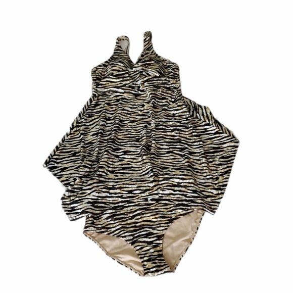 Swimsuits For All Brown Animal Print Tankini Set - Picture 1 of 9